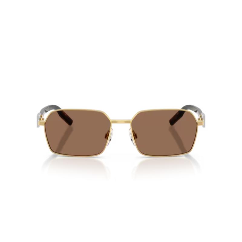 Dolce & Gabbana DG2316 Sunglasses Gold Frame with Dark Brown Lens