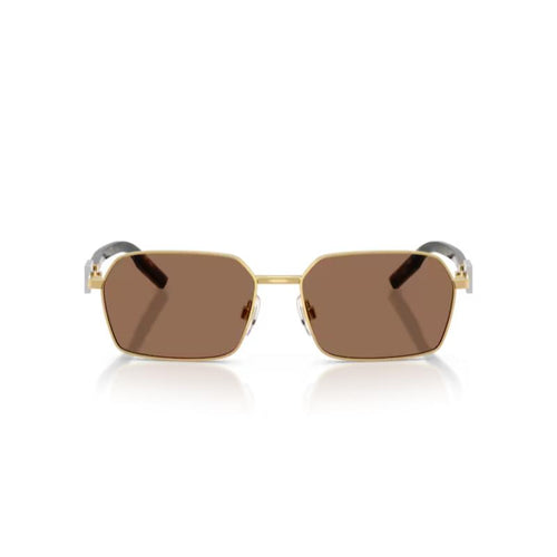 Dolce & Gabbana DG2316 Sunglasses Gold Frame with Dark Brown Lens