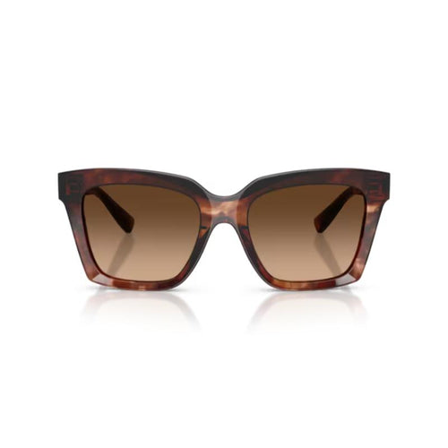 Dolce & Gabbana DG4498 Sunglasses Dark Red Havana Frame with Brown Gradient Lens