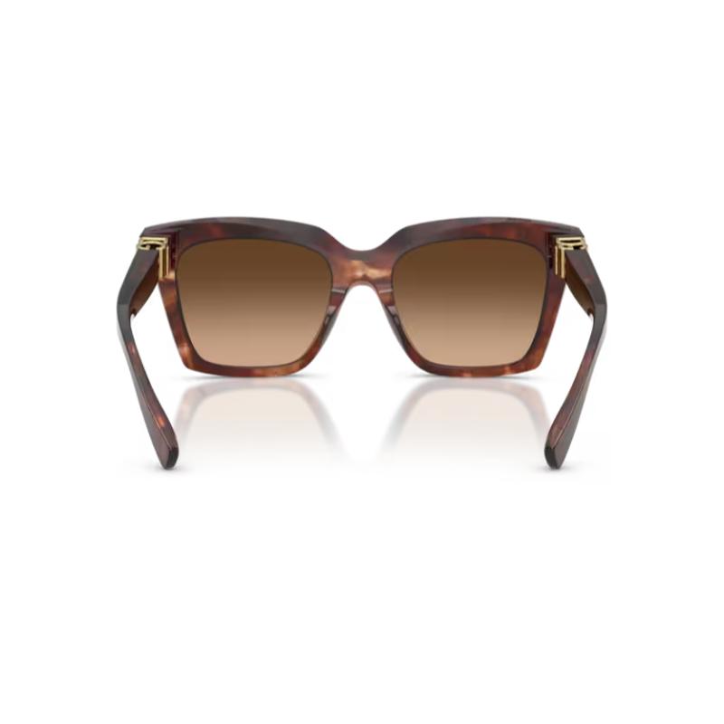 Dolce & Gabbana DG4498 Sunglasses Dark Red Havana Frame with Brown Gradient Lens