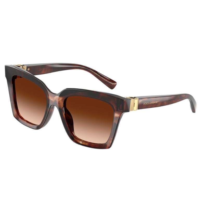 Dolce & Gabbana DG4498 Sunglasses Dark Red Havana Frame with Brown Gradient Lens