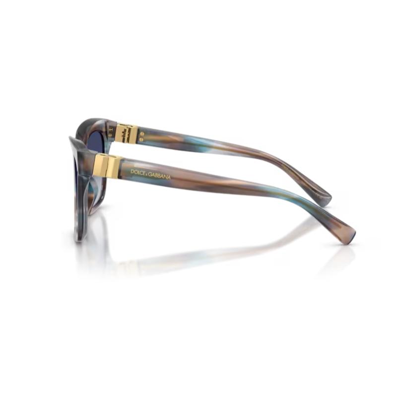 Dolce & Gabbana DG4498 Sunglasses Striped Blue Frame with Grey Gradient Lens