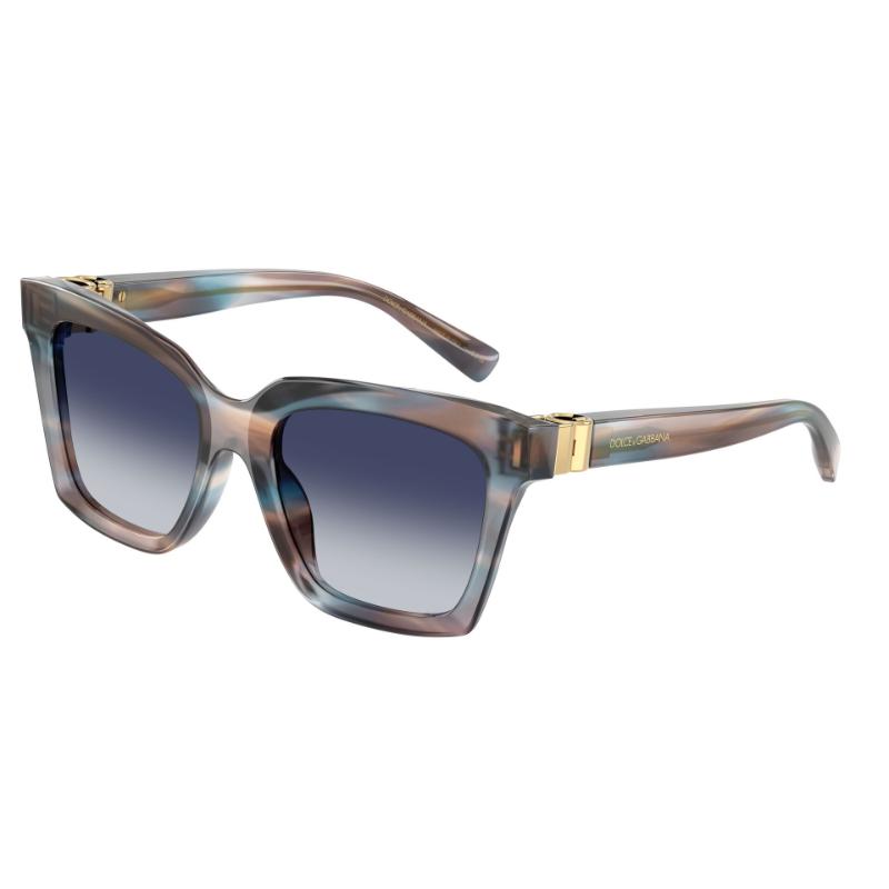 Dolce & Gabbana DG4498 Sunglasses Striped Blue Frame with Grey Gradient Lens