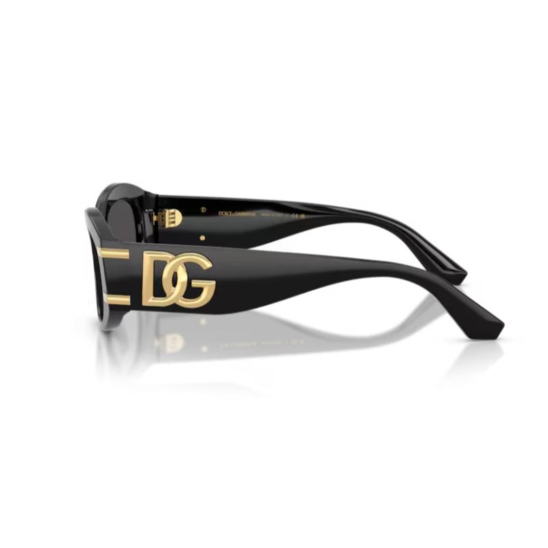 Dolce & Gabbana DG4502 Sunglasses Black Frame with Dark Grey Lens
