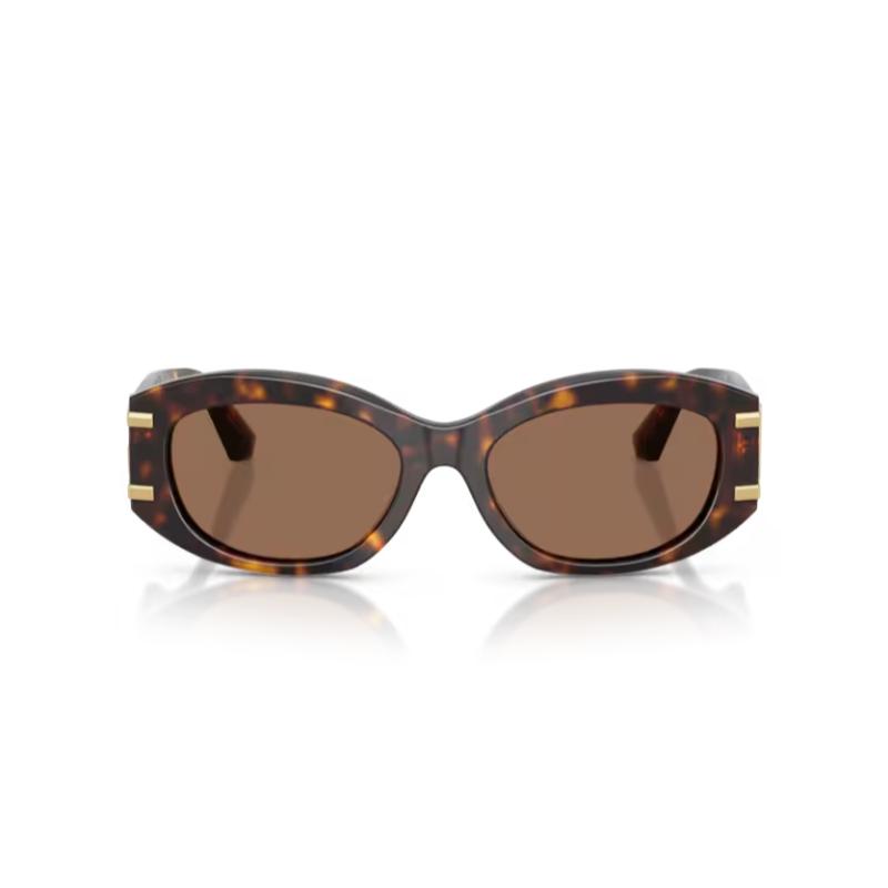 Dolce & Gabbana DG4502 Sunglasses  Havana Frame with Dark Brown Lens