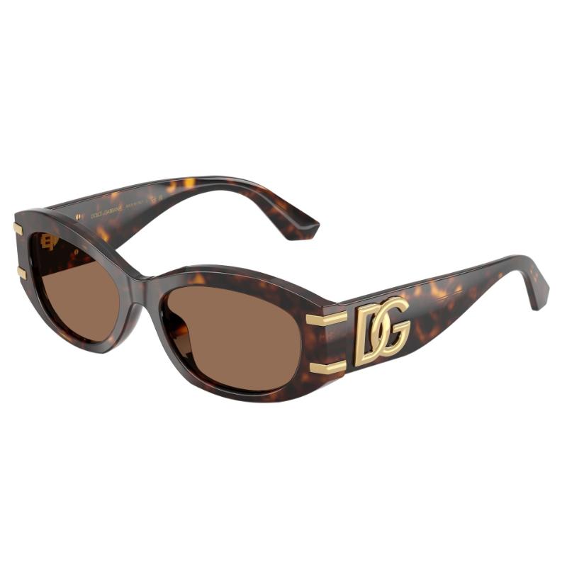 Dolce & Gabbana DG4502 Sunglasses  Havana Frame with Dark Brown Lens