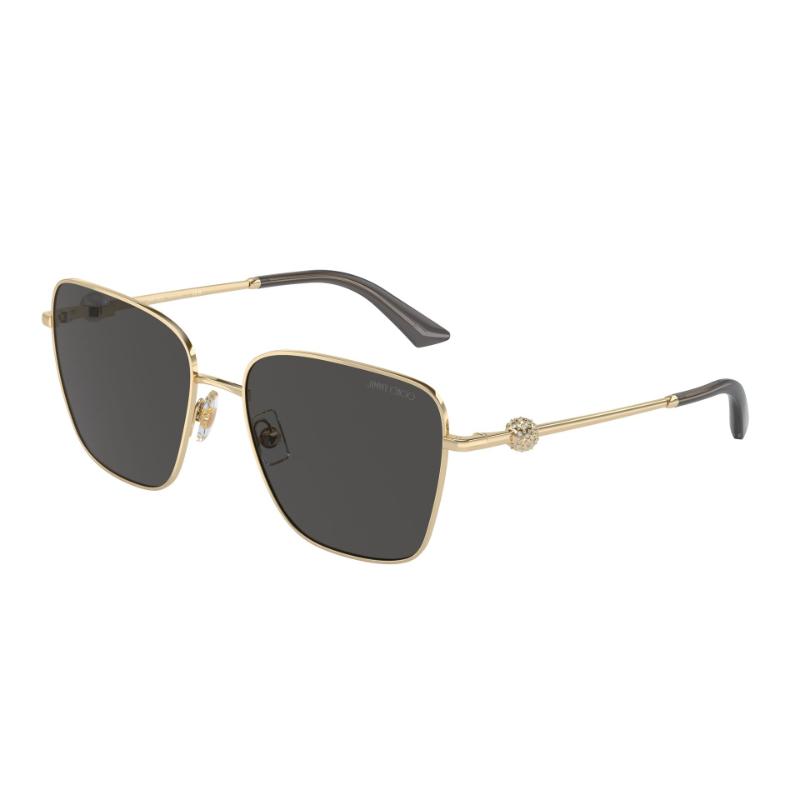 Jimmy Choo JC4005HB Sunglasses Pale Gold Frame with Dark Grey Lens