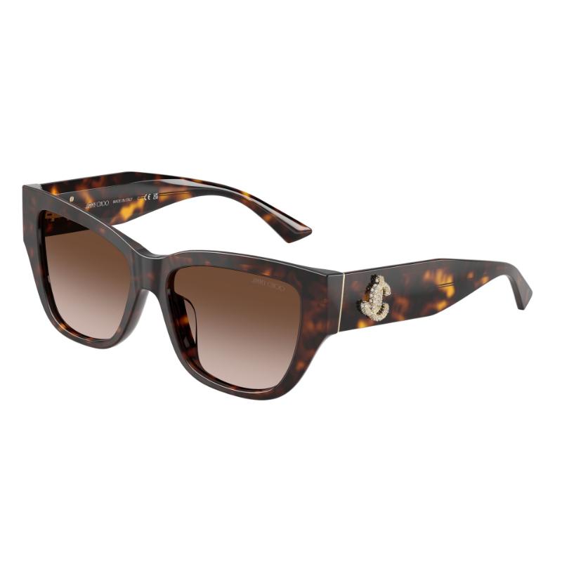 Jimmy Choo JC5039 Sunglasses Havana Frame with Gradient Brown Lens