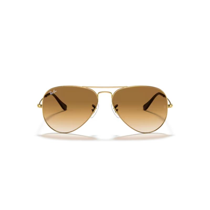 Ray-Ban Aviator Gold Frame Sunglasses with Light Brown Gradient lenses