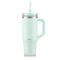 Bodum Travel Mug with Handle & Silicone Straw - Creamy Mint
