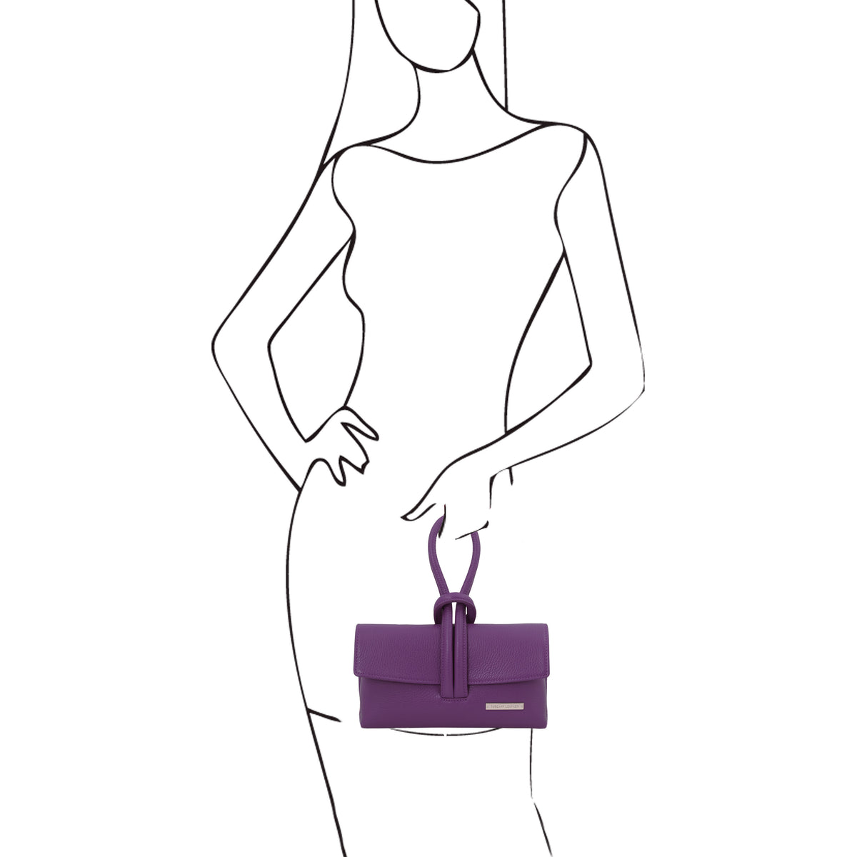 Tuscany Leather TL Clutch Bag Purple