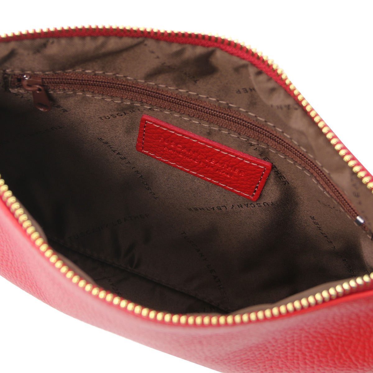 Tuscany Leather Soft Leather Clutch Bag Lipstick Red