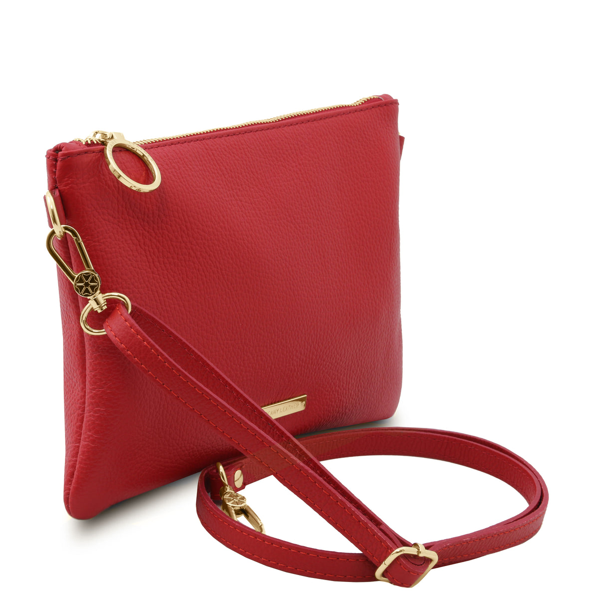 Tuscany Leather Soft Leather Clutch Bag Lipstick Red