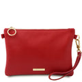 Tuscany Leather Soft Leather Clutch Bag Lipstick Red