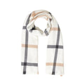 Foxford Extra Fine Merino Wool Scarf White/Grey/Camel