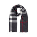 Foxford Extra Fine Merino Wool Scarf Black/White & Red Stripe