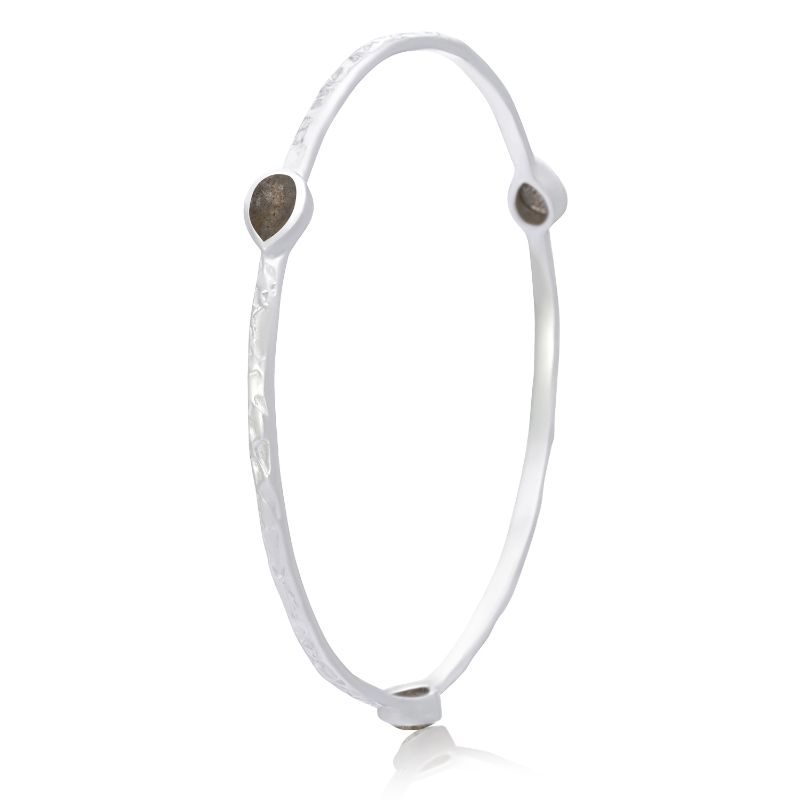 Azuni Simi Three Stone Stacking Bangle Silver