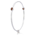 Azuni Simi Three Stone Stacking Bangle  Silver - Peach Moonstone