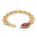 Azuni Odyssey Chunky Chain Bracelet with Irregular Stone: Mother of Pearl-Pink