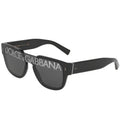 Dolce & Gabbana Black Sunglasses with logo banner, Dark Grey lens. ODG4356 501/M