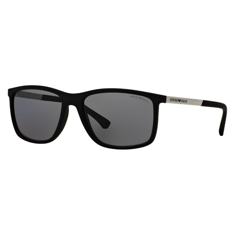 Emporio Armani Rubber Black Frame with Grey Polarized Lens