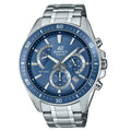 Casio Classic Edifice Chronograph Watch Blue Dial/Stainless Steel Bracelet
