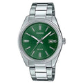 Casio Classic Analogue Watch Green Dial/Stainless Steel Bracelet