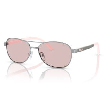 Polo Prep Kids Pilot Sunglasses by Ralph Lauren Shiny Silver / Pink