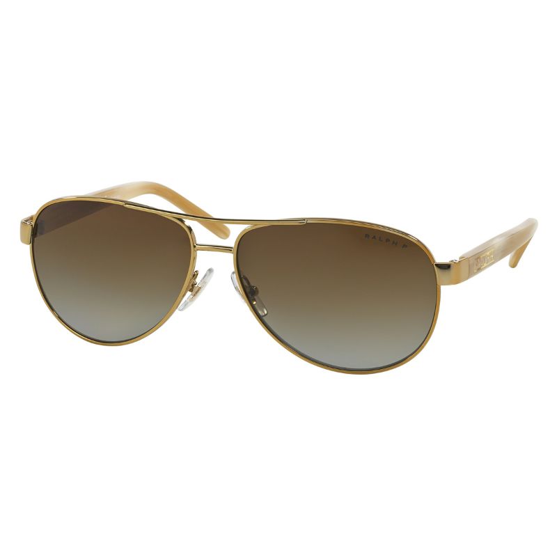 Ralph  RA4004 Shiny Gold Frame with Polarized Polar Gradient Brown Lens