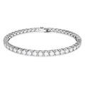Swarovski Matrix Tennis bracelet, Round cut, White, Rhodium plated