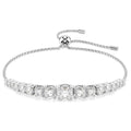 Swarovski Matrix bracelet, Gradient of round cuts, White, Rhodium plated