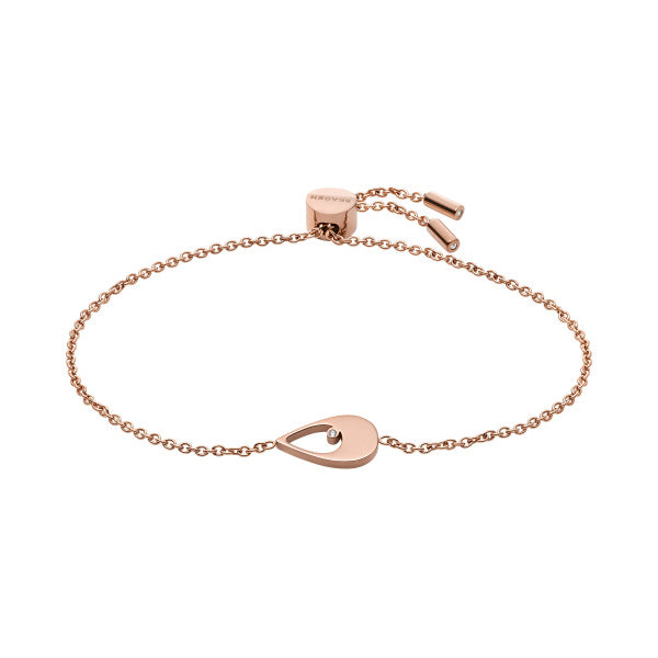 Skagen Kariana Rose-Tone Stainless Steel Station Bracelet