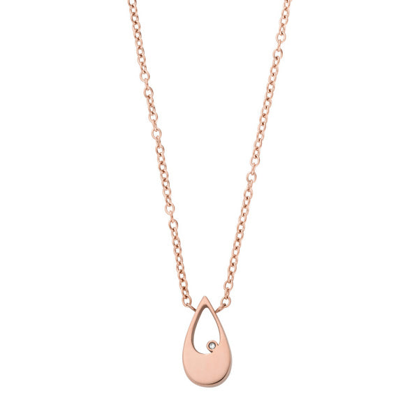 Skagen Kariana Rose-Tone Stainless Steel Pendant Necklace