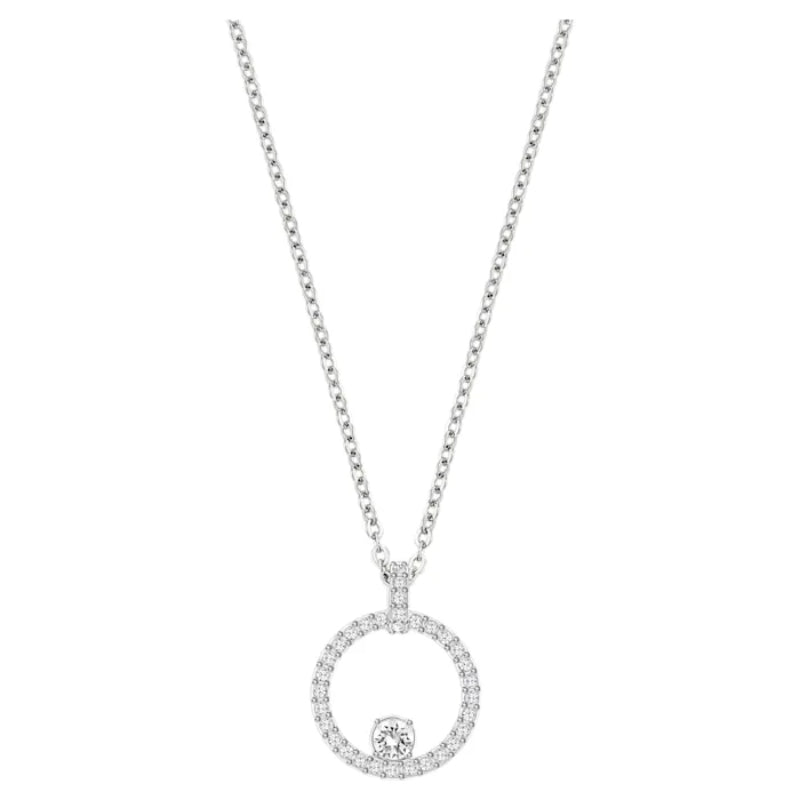 Swarovski Creativity Circle Pendant, - White, Rhodium plated