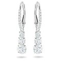 Swarovski Attract Trilogy Round Pierced Earrings White, Rhodium plated