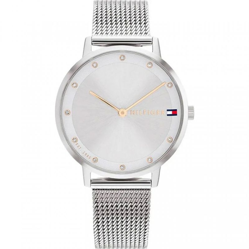 Tommy Hilfiger Pippa Silver Dial/Stainless Steel Mesh Bracelet Watch