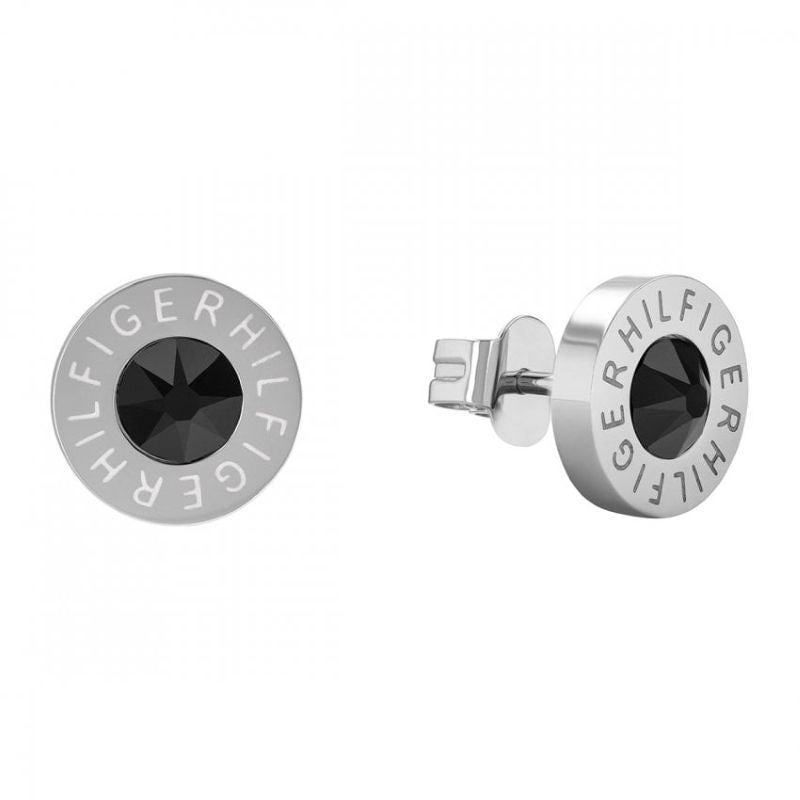 Tommy Hilfiger Stainless Steel Black Crystal Stud Earrings