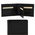 Tuscany Leather 3 Fold Leather Wallet  Black
