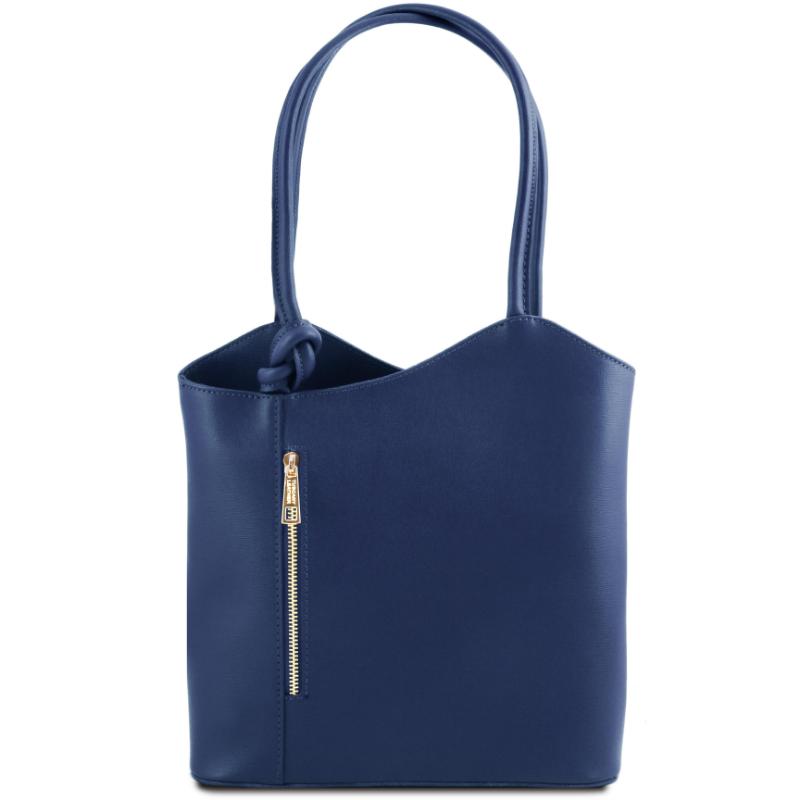 Tuscany Leather Patty - Saffiano leather convertible bag - Dark Blue