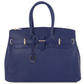 Tuscany Leather Bag with Golden Hardware Dark Blue