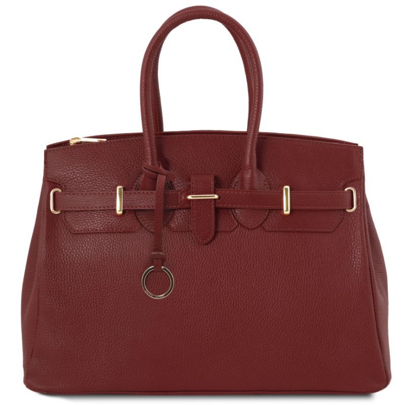 Tuscany Leather Bag with Golden Hardware Red