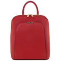 Tuscany Leather TL Bag - Saffiano leather backpack for women - Red