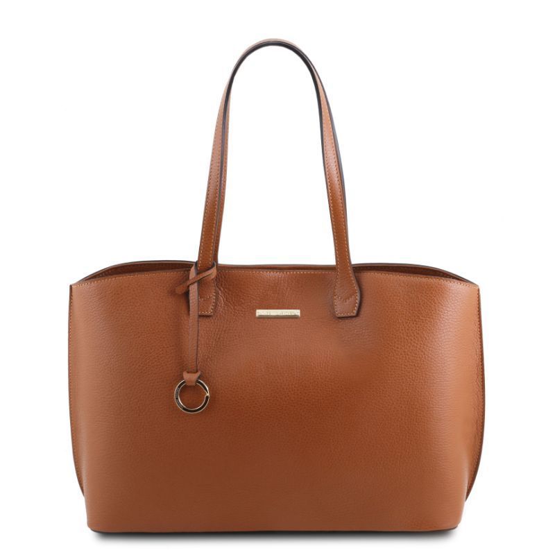 Tuscany Leather TL Bag - Leather Shopping Bag - Cognac