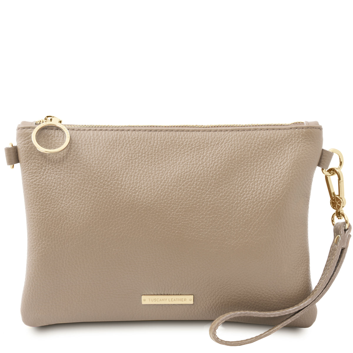 Tuscany Leather Soft Leather Clutch Bag - Light Taupe