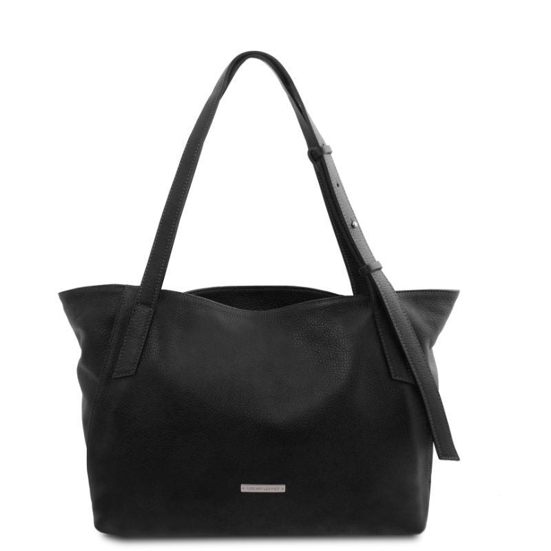 Tuscany Leather TL Bag - Soft Leather Shopping Bag - Black