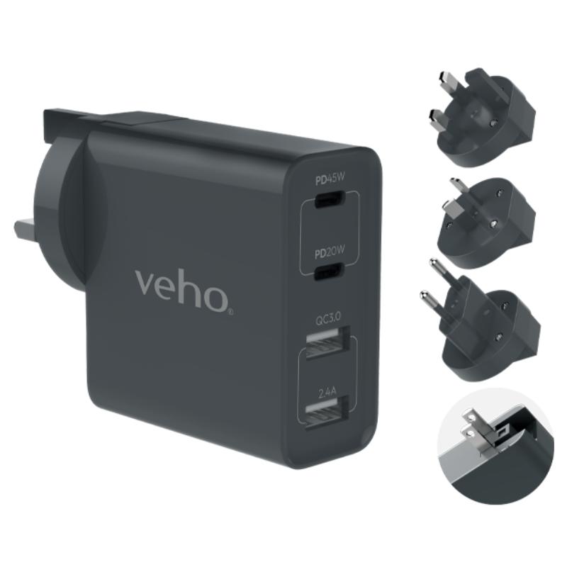 Veho TA-45 Multi Region Universal USB Charger Plug