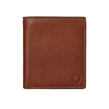 Yoshi Two Fold Brown Leather Wallet with Coin Pocket