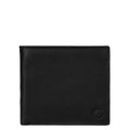 Yoshi Two Fold East West Black Leather Wallet with RFID