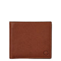 Yoshi Two Fold East West Brown Leather Wallet with RFID