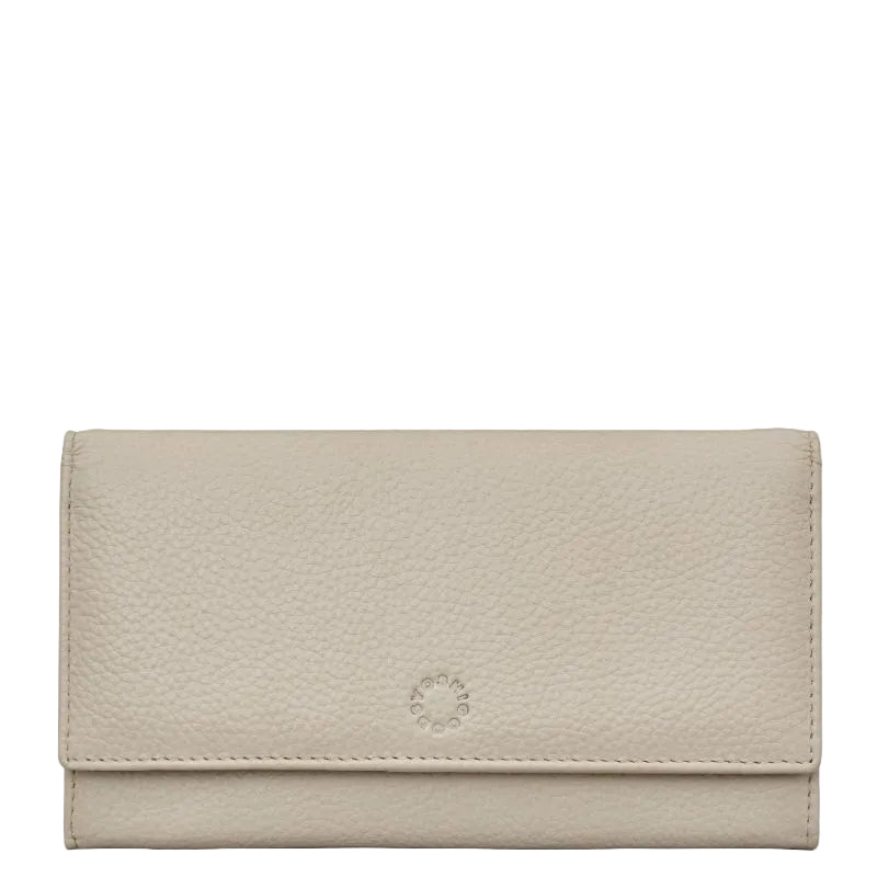 Yoshi Hudson Flap over Leather Purse Warm Grey